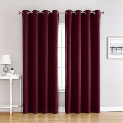 PELTOR Rideaux Occultant Pour Chambre - Double Rideau Isolation Thermiques De Fenêtre Maison / Tissu Solid Lourd Pour, Lot De 2 ,l 132 X H 245cm,bourgogne - Publicité PELTOR Rideaux Occultant Pour Chambre - Double Rideau Isolation Thermiques De Fenêtre Maison / Tissu Solid Lourd Pour, Lot De 2 ,l 132 X H 245cm,bourgogne - Publicité