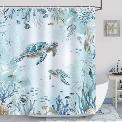 Generic Rideau De Douche Tortue De Mer Océan Bleu Algue Rideau De Bain Tissu Polyester Anti Moisissure Imperméable Lavable Rideaux Salle De Bain 180 X 180 Cm - Publicité Generic Rideau De Douche Tortue De Mer Océan Bleu Algue Rideau De Bain Tissu Polyester Anti Moisissure Imperméable Lavable Rideaux Salle De Bain 180 X 180 Cm - Publicité
