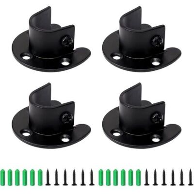 ABYSSE 4 Pièces Supports De Tringle À Bride En Forme De U 25mm Support De Tringle En Acier Inoxydable Avec Vis Pour Armoire Tringle À Rideaux Cuisine (noir-4pc) - Publicité ABYSSE 4 Pièces Supports De Tringle À Bride En Forme De U 25mm Support De Tringle En Acier Inoxydable Avec Vis Pour Armoire Tringle À Rideaux Cuisine (noir-4pc) - Publicité