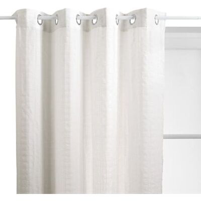 Voilage "noa" Motif Rayures Plissées Tamisant 140 X 240 Cm Atmosphera - Blanc - - Publicité Voilage "noa" Motif Rayures Plissées Tamisant 140 X 240 Cm Atmosphera - Blanc - - Publicité