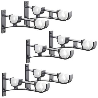 Vision 6pièces Tringle À Rideau En Métal Robuste, Support De Tringle À Rideaux, Double Tringle À Rideau Pole Holder, Support Rideau, Support De Tringle À Rideau En Aluminium, Support De Tringle À Rideau Noir - Publicité Vision 6pièces Tringle À Rideau En Métal Robuste, Support De Tringle À Rideaux, Double Tringle À Rideau Pole Holder, Support Rideau, Support De Tringle À Rideau En Aluminium, Support De Tringle À Rideau Noir - Publicité