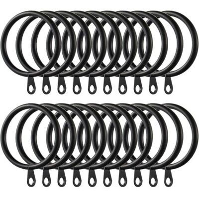 ABYSSE Lot De 60 Anneaux De Rideaux À Œillet Fixe, Crochets Pour Rideaux Et Tringles, Diamètre Intérieur 38 Mm (noir) - Publicité ABYSSE Lot De 60 Anneaux De Rideaux À Œillet Fixe, Crochets Pour Rideaux Et Tringles, Diamètre Intérieur 38 Mm (noir) - Publicité