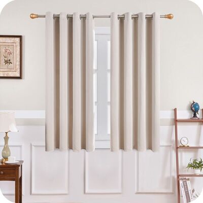 Vision Tigrezy – Rideau Occultant Thermique Isolant 140x160 Cm – Lot De 2 Rideaux Courts À Œillets Beige – Performance De Blocage Jusqu'à 85 % – Isolation Thermique - Publicité Vision Tigrezy – Rideau Occultant Thermique Isolant 140x160 Cm – Lot De 2 Rideaux Courts À Œillets Beige – Performance De Blocage Jusqu'à 85 % – Isolation Thermique - Publicité