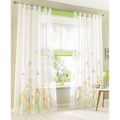 Melissa Ersandy – Lot De 2 Rideaux Transparents 150x225cm – Voilage Floral Vert Avec Passants – Décoration Pour Chambre, Salon, Balcon - Publicité Melissa Ersandy – Lot De 2 Rideaux Transparents 150x225cm – Voilage Floral Vert Avec Passants – Décoration Pour Chambre, Salon, Balcon - Publicité