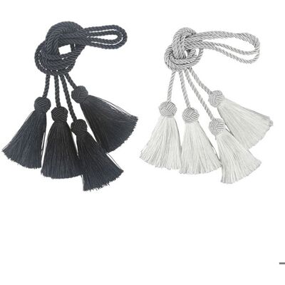 Cellfast Lot De 2 Paires De Pinces À Rideaux Décoratives Faites À La Main, Avec Pompon, Pour La Maison Et Le Bureau - Publicité Cellfast Lot De 2 Paires De Pinces À Rideaux Décoratives Faites À La Main, Avec Pompon, Pour La Maison Et Le Bureau - Publicité