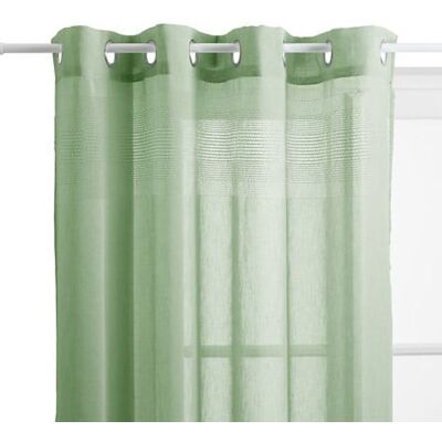 Lot De 2 Voilages Tissé Sablé "sab" 140 X 240 Cm Atmosphera - Céladon - - Publicité Lot De 2 Voilages Tissé Sablé "sab" 140 X 240 Cm Atmosphera - Céladon - - Publicité