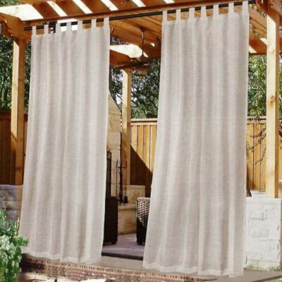 ABYSSE 1pc Rideaux En Lin D'Extérieur Pour Cour Imperméables, Auto-adhésifs Amovibles, Naturels (52108pouces) - Publicité ABYSSE 1pc Rideaux En Lin D'Extérieur Pour Cour Imperméables, Auto-adhésifs Amovibles, Naturels (52108pouces) - Publicité