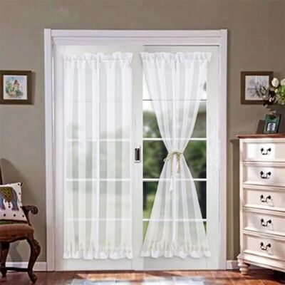 SANS MARQUE (blanc-137 X 102 Cm)2 Rideau De Porte Passe Tringle Semi-transparent French Panneau De Porte Rideaux,blanc 137x102cm Pour Chambre Salon - Publicité SANS MARQUE (blanc-137 X 102 Cm)2 Rideau De Porte Passe Tringle Semi-transparent French Panneau De Porte Rideaux,blanc 137x102cm Pour Chambre Salon - Publicité