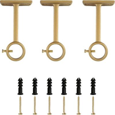 ABYSSE Lot De 3 Supports De Tringle À Rideaux Pour Plafond Et Mur, Alliage D'Aluminium Doré, Peut Contenir Des Tringles De 1,6 À 2,5 Cm - Publicité ABYSSE Lot De 3 Supports De Tringle À Rideaux Pour Plafond Et Mur, Alliage D'Aluminium Doré, Peut Contenir Des Tringles De 1,6 À 2,5 Cm - Publicité