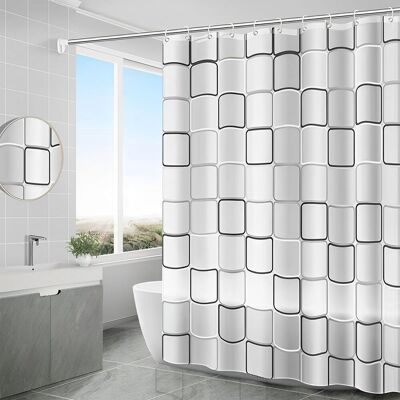 Generic Rideau Douche Anti Moisissure, Rideau De Douche 200x200, Peva Rideaus Baignoire Séchage Rapide, Shower Curtain Avec 16 Crochets, Vrideau Baignoire - Publicité Generic Rideau Douche Anti Moisissure, Rideau De Douche 200x200, Peva Rideaus Baignoire Séchage Rapide, Shower Curtain Avec 16 Crochets, Vrideau Baignoire - Publicité