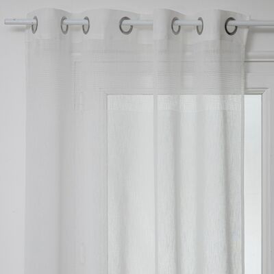 Lot De 2 Voilages Tissé Sablé "sab" 140 X 240 Cm Atmosphera - Blanc - - Publicité Lot De 2 Voilages Tissé Sablé "sab" 140 X 240 Cm Atmosphera - Blanc - - Publicité