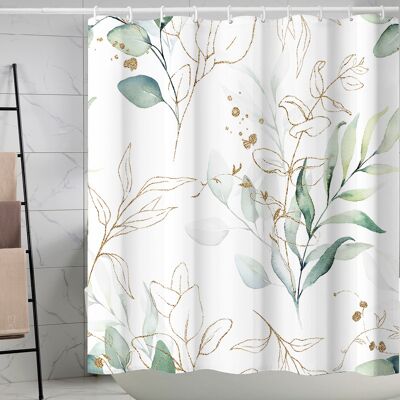 Generic Rideau Douche Anti Moisissure, 180x180cm Vert Feuilles D'Eucalyptus Doré Rideaux De Baignoire Tissu Lavable Imperméable Polyester Rideaux Salle - Publicité Generic Rideau Douche Anti Moisissure, 180x180cm Vert Feuilles D'Eucalyptus Doré Rideaux De Baignoire Tissu Lavable Imperméable Polyester Rideaux Salle - Publicité