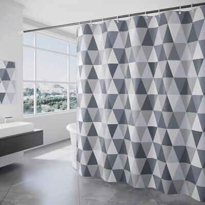 PELTOR Rideau Douche 180 X 180 Cm, Rideaux De Douche Triangle, Rideau De Douche Anti Moisissure Imperméable, Avec 12 Anneaux Shower Curtain, Convient Aux Salles De Bains - Publicité PELTOR Rideau Douche 180 X 180 Cm, Rideaux De Douche Triangle, Rideau De Douche Anti Moisissure Imperméable, Avec 12 Anneaux Shower Curtain, Convient Aux Salles De Bains - Publicité