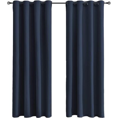 GRASSLIN 1 Pièce Rideau Occultant,œillets Métal 4cm,polyester 230g/m²,bleu Marine,chambre Salon - Publicité GRASSLIN 1 Pièce Rideau Occultant,œillets Métal 4cm,polyester 230g/m²,bleu Marine,chambre Salon - Publicité