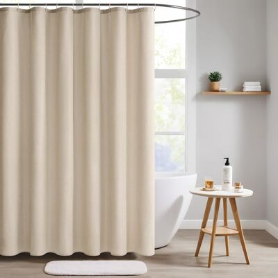 Generic Rideau De Douche Texturé En Lin, 180 X 200 Cm, Beige, En Polyester Lourd, Imperméable, Anti-moisissure, Lavable, Avec Anneaux - Publicité Generic Rideau De Douche Texturé En Lin, 180 X 200 Cm, Beige, En Polyester Lourd, Imperméable, Anti-moisissure, Lavable, Avec Anneaux - Publicité