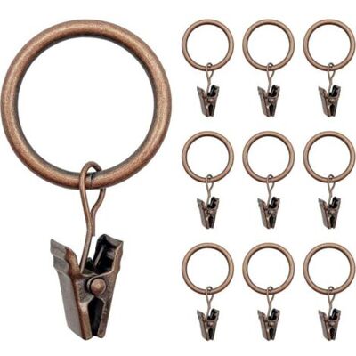 ABYSSE 40 Pcs Anneaux Rideaux, , Bronze Métal Rideau Crochets Avec Pince Style Rétro, Robuste Accroche Rideau Anneaux À Pince Pour Rideaux De Fenêtre Et De Douche, Diamètre Intérieur De 25 Mm, Antirouille - Publicité ABYSSE 40 Pcs Anneaux Rideaux, , Bronze Métal Rideau Crochets Avec Pince Style Rétro, Robuste Accroche Rideau Anneaux À Pince Pour Rideaux De Fenêtre Et De Douche, Diamètre Intérieur De 25 Mm, Antirouille - Publicité