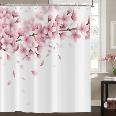 Generic Rideau De Douche Fleurs De Cerisier 90x180, Rose Japonais Style Asiatique Sakura Art, Imperméable Tissu Polyester Lavable Pour Baignoire - Publicité Generic Rideau De Douche Fleurs De Cerisier 90x180, Rose Japonais Style Asiatique Sakura Art, Imperméable Tissu Polyester Lavable Pour Baignoire - Publicité