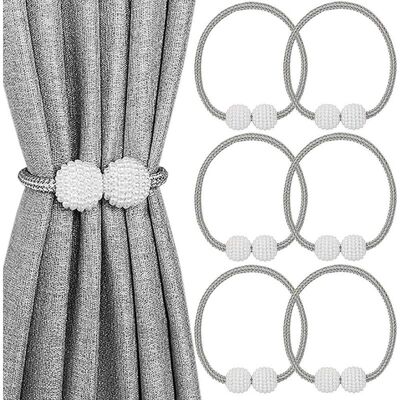 Vision Lot De 6 Embrasses De Rideaux Magnétiques Décoratives Pour Fenêtre (gris) - Publicité Vision Lot De 6 Embrasses De Rideaux Magnétiques Décoratives Pour Fenêtre (gris) - Publicité
