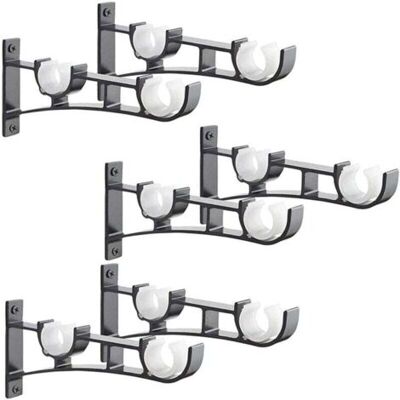 ABYSSE 6pièces Tringle À Rideau En Métal Robuste, Support De Tringle À Rideaux, Double Tringle À Rideau Pole Holder, Support Rideau, Support De Tringle À Rideau En Aluminium, Support De Tringle À Rideau Noir - Publicité ABYSSE 6pièces Tringle À Rideau En Métal Robuste, Support De Tringle À Rideaux, Double Tringle À Rideau Pole Holder, Support Rideau, Support De Tringle À Rideau En Aluminium, Support De Tringle À Rideau Noir - Publicité