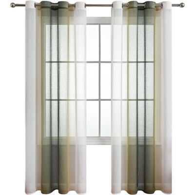Melissa Lot De 2 Rideaux À Oeillets - Texture Dégradée Et Transparente - Design Moderne - Pour Fenêtre De Salon, Cuisine Ou Chambre - Publicité Melissa Lot De 2 Rideaux À Oeillets - Texture Dégradée Et Transparente - Design Moderne - Pour Fenêtre De Salon, Cuisine Ou Chambre - Publicité