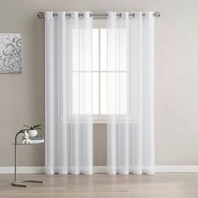 ABYSSE Lot De 2 Rideaux À Oeillets Translucides Effet Lin Blanc 140x215 Cm Décoration Intérieure Salon Fenêtre Chambre Moderne Cuisine Balcon Baie Vitrée Lumière Romantique - Publicité ABYSSE Lot De 2 Rideaux À Oeillets Translucides Effet Lin Blanc 140x215 Cm Décoration Intérieure Salon Fenêtre Chambre Moderne Cuisine Balcon Baie Vitrée Lumière Romantique - Publicité