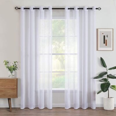 GRASSLIN Lot De 2 Rideaux Voilage À Oeillet 140x200 Cm Semi-transparent Polyester Pour Salon Chambre Maison - Publicité GRASSLIN Lot De 2 Rideaux Voilage À Oeillet 140x200 Cm Semi-transparent Polyester Pour Salon Chambre Maison - Publicité
