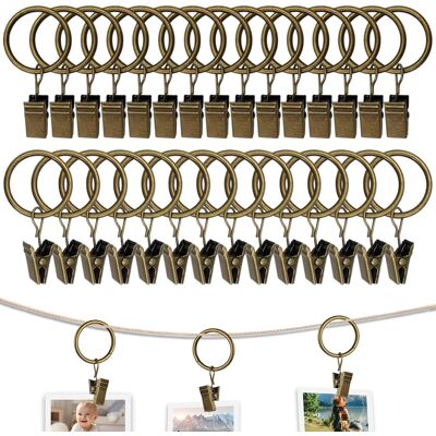 GRASSLIN 30 Anneaux De Rideau, Métal Robuste, Finition Cuivre, Pour Tringle 2,5 Cm, Usage Salon Hôtel - Publicité GRASSLIN 30 Anneaux De Rideau, Métal Robuste, Finition Cuivre, Pour Tringle 2,5 Cm, Usage Salon Hôtel - Publicité