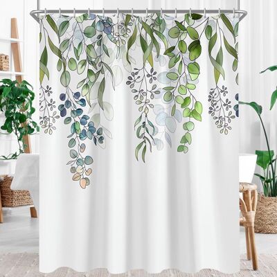 Generic Rideau De Douche, 180 X 200 Cm, Motif Feuilles Vertes, Anti-moisissures, Imperméable, En Nylon Lavable, Avec Œillets Et Anneaux De Rideau De Douche - Publicité Generic Rideau De Douche, 180 X 200 Cm, Motif Feuilles Vertes, Anti-moisissures, Imperméable, En Nylon Lavable, Avec Œillets Et Anneaux De Rideau De Douche - Publicité