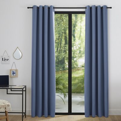 UNIVERS DECOR Rideau Occultant 140 X 260 Cm "night" - Bleu Tendre - 2 Panneaux Occultant 140 X 260 Cm - Publicité UNIVERS DECOR Rideau Occultant 140 X 260 Cm "night" - Bleu Tendre - 2 Panneaux Occultant 140 X 260 Cm - Publicité