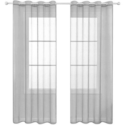 Melissa 2 Rideaux Gris 140 X 225 Cm - Semi-transparents À Oeillets - Effet Lin Moderne - Pour Salon, Chambre, Cuisine - Publicité Melissa 2 Rideaux Gris 140 X 225 Cm - Semi-transparents À Oeillets - Effet Lin Moderne - Pour Salon, Chambre, Cuisine - Publicité