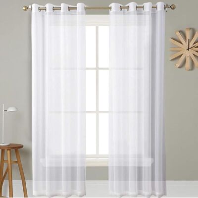 OEM Rideau Voilage Blanc 134 X 210 Cm Polyester/rideaux D'Intérieur Opaques Et Isolants Thermiques Transparents Pour Chambre, Fenêtre, Salon, Chambre À Coucher, Blanc - Publicité OEM Rideau Voilage Blanc 134 X 210 Cm Polyester/rideaux D'Intérieur Opaques Et Isolants Thermiques Transparents Pour Chambre, Fenêtre, Salon, Chambre À Coucher, Blanc - Publicité