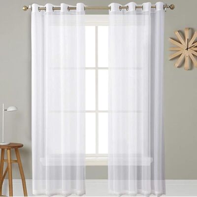 OEM Rideau Voilage Blanc 134 X 210 Cm Polyester/rideaux D'Intérieur Opaques Et Isolants Thermiques Transparents Pour Chambre, Fenêtre, Salon, Chambre À Coucher, Blanc-crezuo - Publicité OEM Rideau Voilage Blanc 134 X 210 Cm Polyester/rideaux D'Intérieur Opaques Et Isolants Thermiques Transparents Pour Chambre, Fenêtre, Salon, Chambre À Coucher, Blanc-crezuo - Publicité