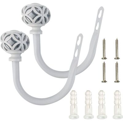 MOXIE Lot De 2 Embrasses À Rideaux En Forme De U - Décoration D'Intérieur - Multifonctions - En Fer Forgé - Blanc - Publicité MOXIE Lot De 2 Embrasses À Rideaux En Forme De U - Décoration D'Intérieur - Multifonctions - En Fer Forgé - Blanc - Publicité