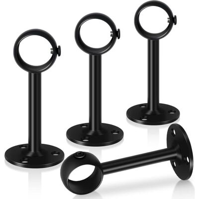 Melissa Lot De 4 Supports De Tringle À Rideaux Noirs De 33 Mm En Acier Inoxydable Très Résistants Pour Tringle À Rideau, Placard, Armoire, Plafond - Publicité Melissa Lot De 4 Supports De Tringle À Rideaux Noirs De 33 Mm En Acier Inoxydable Très Résistants Pour Tringle À Rideau, Placard, Armoire, Plafond - Publicité