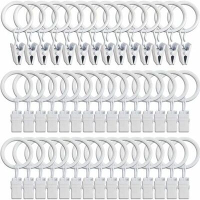 URSUS 45pcs Anneaux À Rideaux Avec Pinces - Blanc, Pinces À Rideaux Solides, Crochets De Fixation Pour Tringle De Tension, Crochets Décoratifs Pour Rideaux Et Cadres De Fenêtres À Trou Métallique I.d - Publicité URSUS 45pcs Anneaux À Rideaux Avec Pinces - Blanc, Pinces À Rideaux Solides, Crochets De Fixation Pour Tringle De Tension, Crochets Décoratifs Pour Rideaux Et Cadres De Fenêtres À Trou Métallique I.d - Publicité