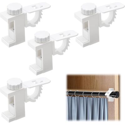 Generic 4 Pcs Support De Support De Pince Porte Rideaux Support Tringle Rideaux Réglables Supports Pour Tringles À Rideau Support Fixation Tringle Rideau - Publicité Generic 4 Pcs Support De Support De Pince Porte Rideaux Support Tringle Rideaux Réglables Supports Pour Tringles À Rideau Support Fixation Tringle Rideau - Publicité
