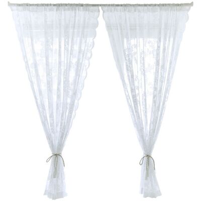 Melissa Rideaux En Voile Contemporains Blancs À Poche Pour Tringle - 29x47 Pouces (74x119cm) - Publicité Melissa Rideaux En Voile Contemporains Blancs À Poche Pour Tringle - 29x47 Pouces (74x119cm) - Publicité