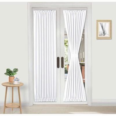 Vision Rideau Thermique Occultant Pour Portes Vitrées, Portes De Cuisine Et Portes-fenêtres (pour Préserver L'Intimité) — 64 X 183 Cm — 1 Panneau Avec Embrasse — Blanc Pur - Publicité Vision Rideau Thermique Occultant Pour Portes Vitrées, Portes De Cuisine Et Portes-fenêtres (pour Préserver L'Intimité) — 64 X 183 Cm — 1 Panneau Avec Embrasse — Blanc Pur - Publicité