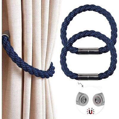 Melissa Embrasses Magnétiques Pour Rideaux, Lot De 2 Attaches De Corde De Rideau De Simplicité Moderne Avec Aimant Puissant, Décoration De Porte-rideau En Corde Tressée (bleu) - Publicité Melissa Embrasses Magnétiques Pour Rideaux, Lot De 2 Attaches De Corde De Rideau De Simplicité Moderne Avec Aimant Puissant, Décoration De Porte-rideau En Corde Tressée (bleu) - Publicité