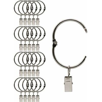 SCORPIO 20 Pièces Anneaux À Pince À Rideau En Métal Ouvrants, Ouverture Et Fermeture Faciles, Diamètre Intérieur 38 Mm, Pour Rideaux Lourds Et Rideaux Légers (argent) - Publicité SCORPIO 20 Pièces Anneaux À Pince À Rideau En Métal Ouvrants, Ouverture Et Fermeture Faciles, Diamètre Intérieur 38 Mm, Pour Rideaux Lourds Et Rideaux Légers (argent) - Publicité