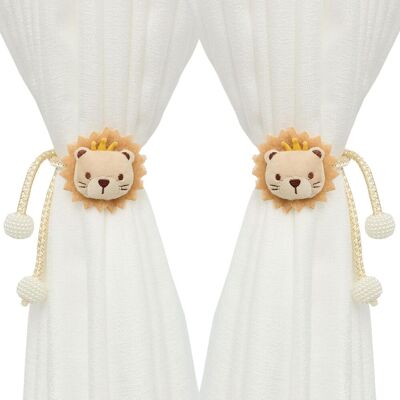 GRASSLIN Lot De 2 Embrasse Rideau Style Lion, Pinces À Rideaux En Peluche Pour Décoration Chambre Enfant - Publicité GRASSLIN Lot De 2 Embrasse Rideau Style Lion, Pinces À Rideaux En Peluche Pour Décoration Chambre Enfant - Publicité
