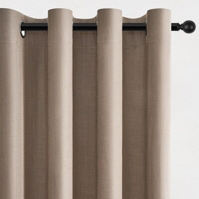 GRASSLIN 2pcs Rideau Occultant Thermique, Lin Noir 30%, Oeillets Métal, Isolation Phonique, Salon Chambre - Publicité GRASSLIN 2pcs Rideau Occultant Thermique, Lin Noir 30%, Oeillets Métal, Isolation Phonique, Salon Chambre - Publicité