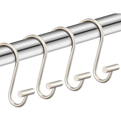 Vision Lot De 12 Crochets De Rideau De Douche En Nickel Avec Barre En T, Anneaux De Rideau De Douche Antirouille Pour Salle De Bain Pour Tringle À Rideau De Douche - Publicité Vision Lot De 12 Crochets De Rideau De Douche En Nickel Avec Barre En T, Anneaux De Rideau De Douche Antirouille Pour Salle De Bain Pour Tringle À Rideau De Douche - Publicité