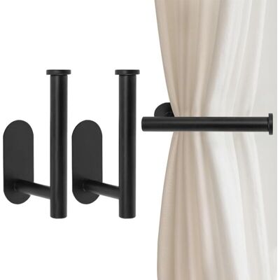 Scotch Lot De 2 Embrasses De Rideaux En Métal, Crochets Autocollants Sans Perçage, Pour Portes, Fenêtres, Maison, Multi-usages (noir) - Publicité Scotch Lot De 2 Embrasses De Rideaux En Métal, Crochets Autocollants Sans Perçage, Pour Portes, Fenêtres, Maison, Multi-usages (noir) - Publicité