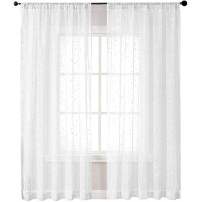 Melissa Rideaux Brodés Translucides À Oeillets Pour Fenêtres - 2 Pièces 140x180 Cm - Motif Étoiles Blanc - Publicité Melissa Rideaux Brodés Translucides À Oeillets Pour Fenêtres - 2 Pièces 140x180 Cm - Motif Étoiles Blanc - Publicité