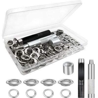 Barkbusterstrousse À Œillets Outils, Ensembles Oeillets 100 Set, Oeillets Pour Baches, Kit De Grommets Eyelets, Pour Toile Bâche Tente De Réparation Argent 12mm(diamètre Intérieur) - Publicité Barkbusterstrousse À Œillets Outils, Ensembles Oeillets 100 Set, Oeillets Pour Baches, Kit De Grommets Eyelets, Pour Toile Bâche Tente De Réparation Argent 12mm(diamètre Intérieur) - Publicité