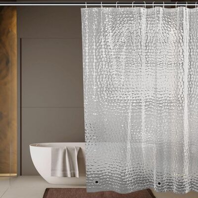 Generic Rideau Douche 180x180cm, Rideaux De Douche Semi Transparent, Peva Imperméable Lavable 3d Rideau De Baignoire Avec 12 Anneaux Salle De Bain Rideau - Publicité Generic Rideau Douche 180x180cm, Rideaux De Douche Semi Transparent, Peva Imperméable Lavable 3d Rideau De Baignoire Avec 12 Anneaux Salle De Bain Rideau - Publicité