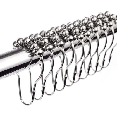 PELTOR Crochets Anneaux De Rideau De Douche En Acier Inoxydable Chromé -12pcs Langray-rapanda - Publicité PELTOR Crochets Anneaux De Rideau De Douche En Acier Inoxydable Chromé -12pcs Langray-rapanda - Publicité