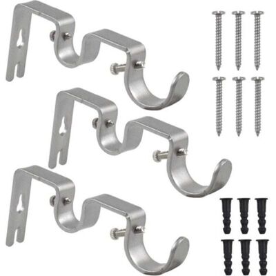 ABYSSE Supports De Tringle À Rideaux Double - Lot De 3 En Métal Robuste Avec Vis Pour Maison Ou Bureau - Publicité ABYSSE Supports De Tringle À Rideaux Double - Lot De 3 En Métal Robuste Avec Vis Pour Maison Ou Bureau - Publicité