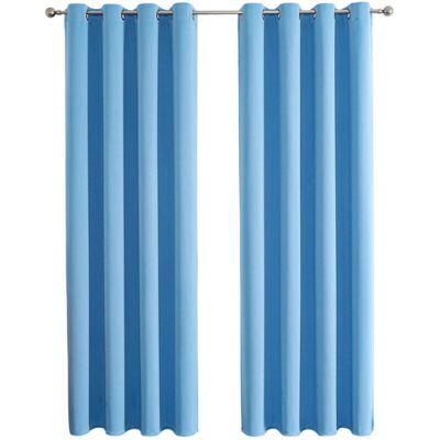 Melissa Ensemble De 2 Rideaux Occultants Thermiques À Oeillets Unis - Décoration Fenêtre Chambre 100x200cm - Bleu Ciel - Publicité Melissa Ensemble De 2 Rideaux Occultants Thermiques À Oeillets Unis - Décoration Fenêtre Chambre 100x200cm - Bleu Ciel - Publicité